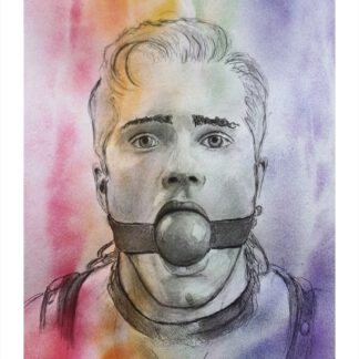 Portrait of a man with a gag