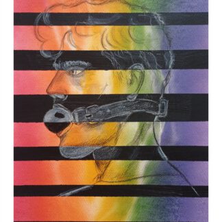 Portrait of a man with a gag