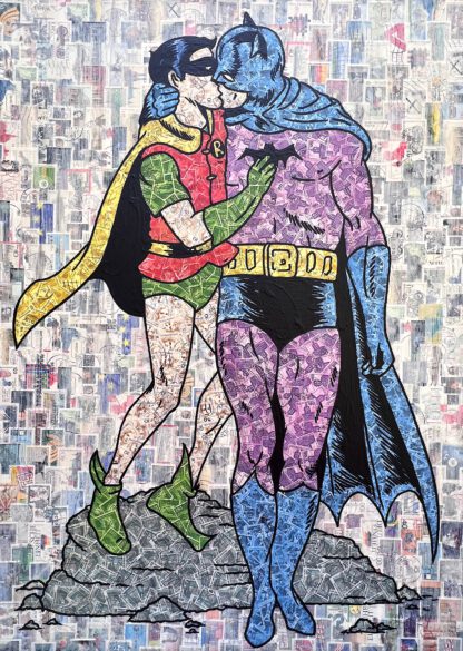 Batman, Robin, supermen, hero, heroes, gay, schwul, Kuss, kiss, hugs, tender,