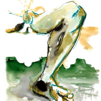 Painting made with a live model. Watercolor, Ink and Colorpencils